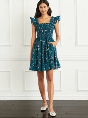 Hill House The Elizabeth Nap Dress Moody Floral Poplin